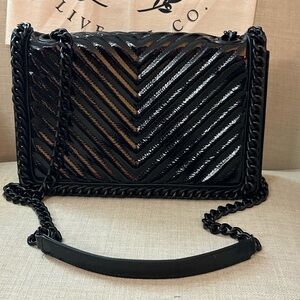 Aldo Black Chevron Crossbody Bag
